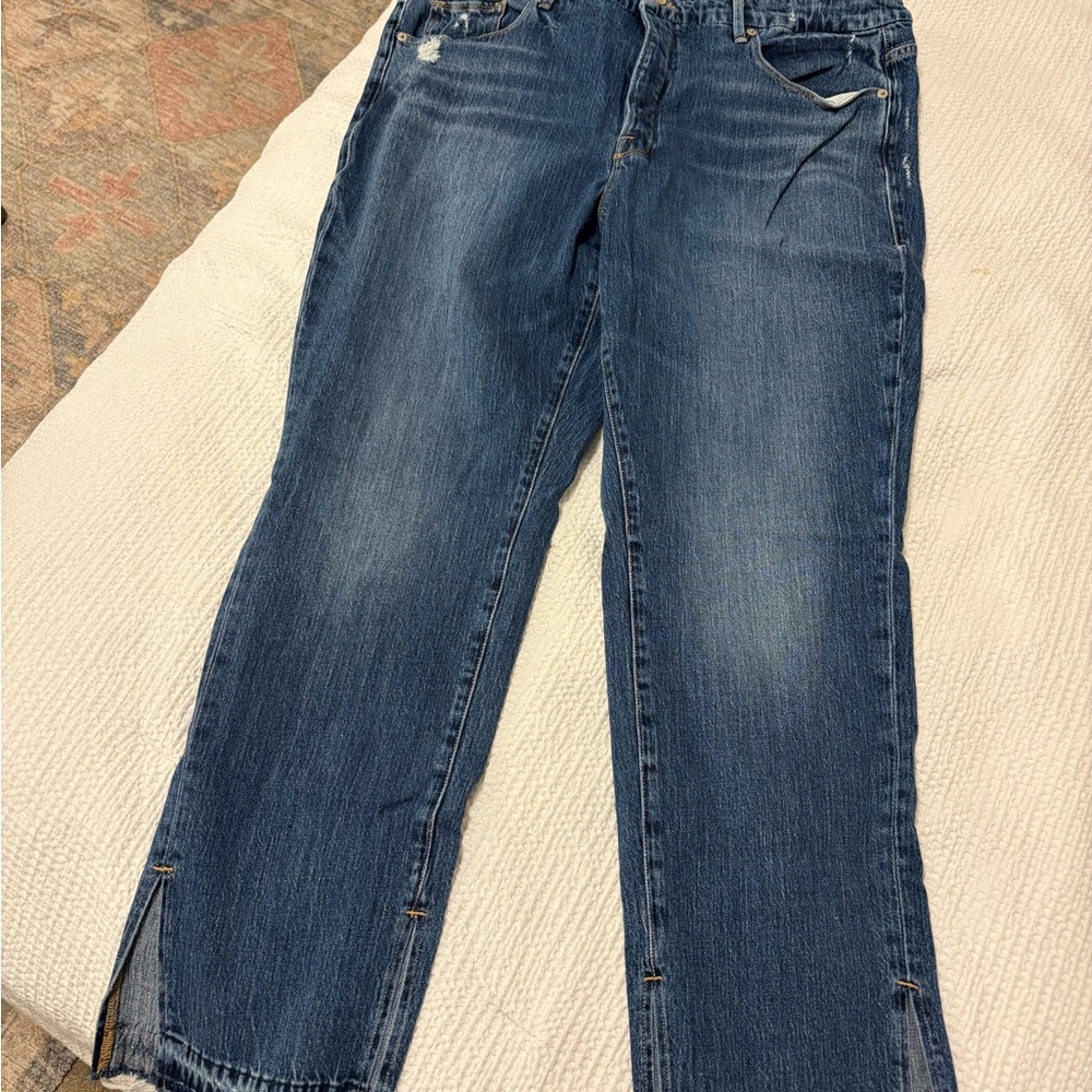 Good American Blue Straight Leg Jeans